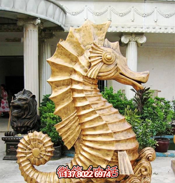 海馬玻璃鋼雕塑，創意林里擺放裝飾