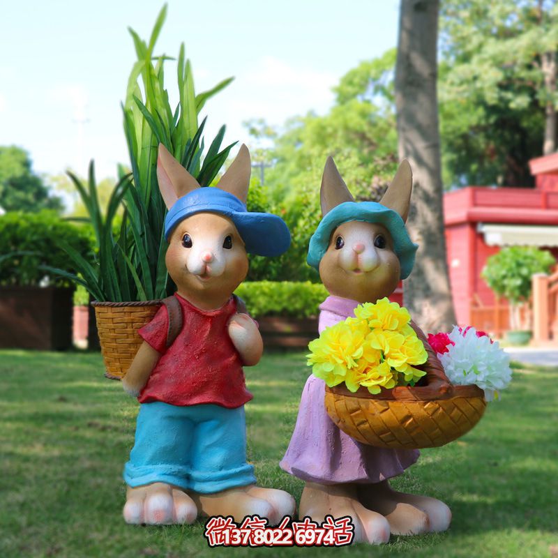 玻璃鋼兔子雕塑，只有可愛而不失大氣！