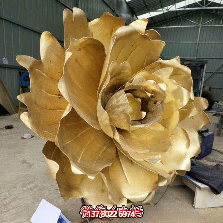 不銹鋼蓮花擺件，彩繪噴漆外觀