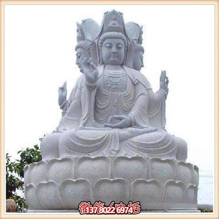 大理石觀音石雕，滴水祈福