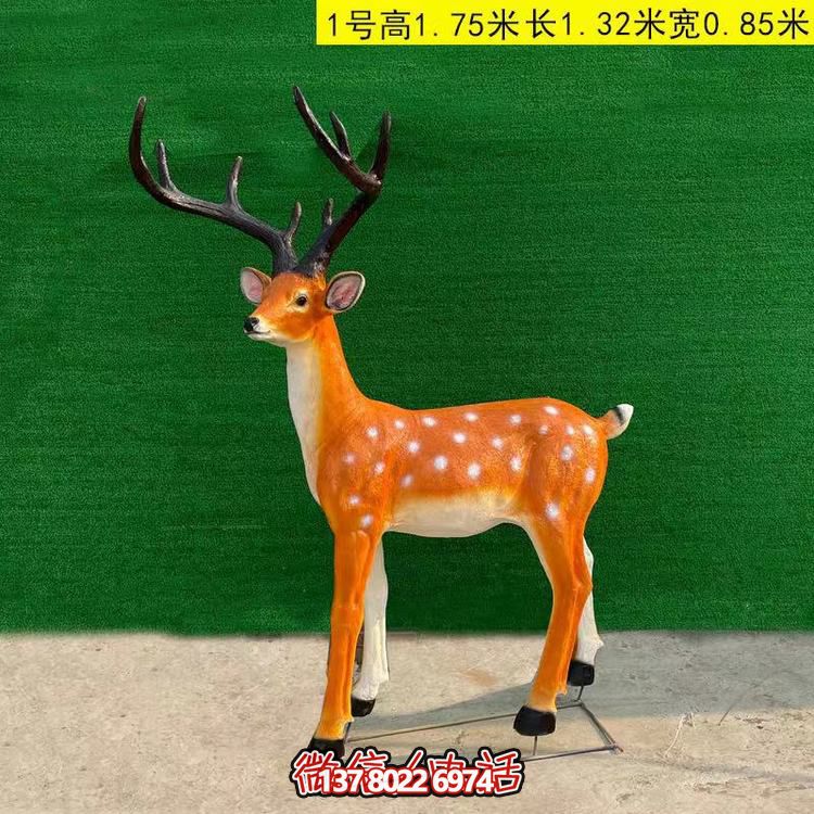 玻璃鋼仿銅梅花鹿雕塑，點綴園林景觀