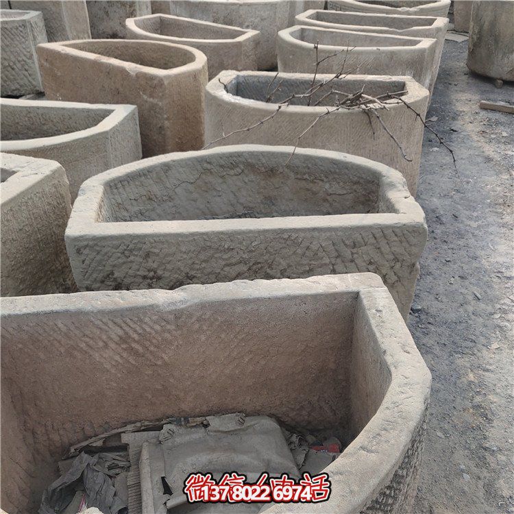 經典老石雕，精美大理石槽，美化園林景觀