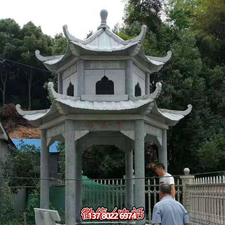大型石雕涼亭，精美的室外裝飾