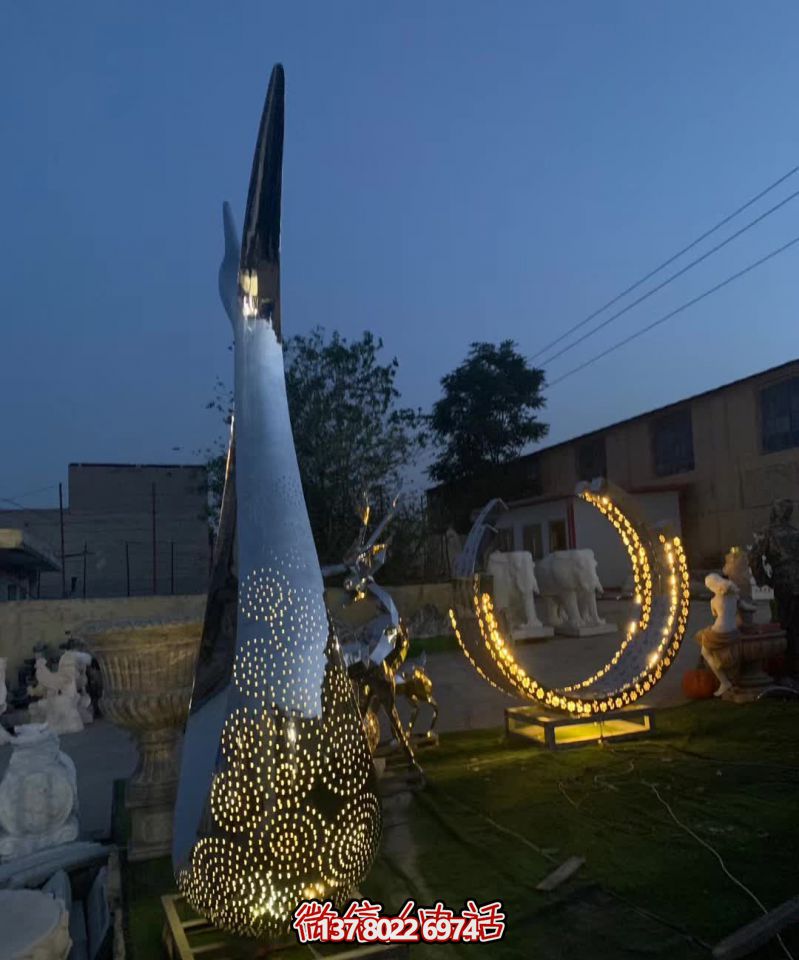 城市花園裝飾照明創(chuàng)意抽象雕塑天鵝 城市花園裝飾照明創(chuàng)意抽象雕塑天鵝