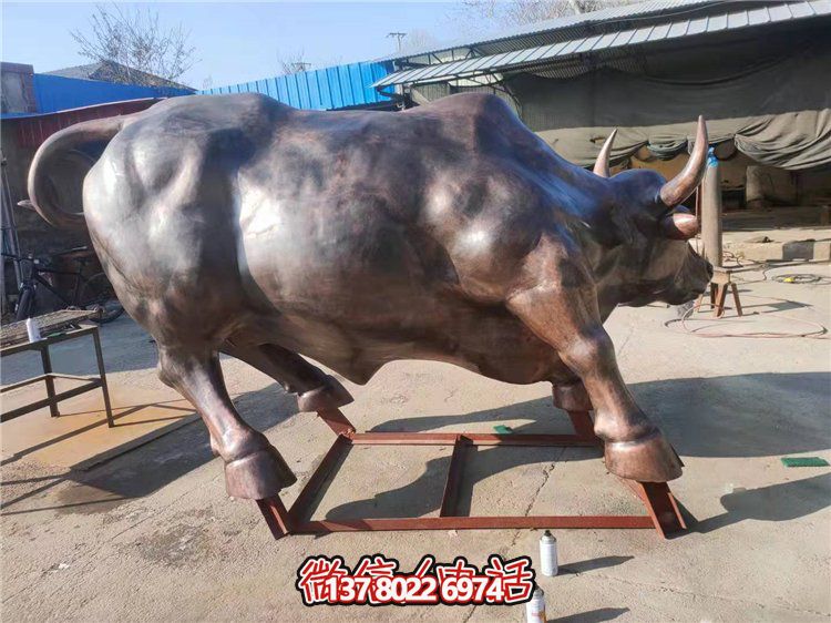 大型銅牛景觀雕塑，招財(cái)擺件