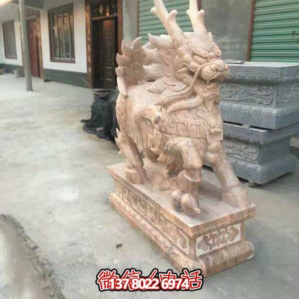 高端定制大理石石雕獅子雕塑，裝點大型庭院、別墅、門口，招財又安全
