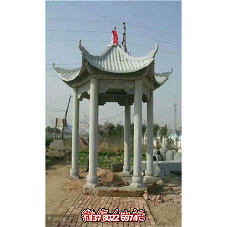 精美雕刻石頭涼亭，享受乘涼休息的樂趣