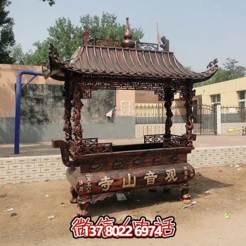 傳統(tǒng)中式香爐宗教雕塑，祈福上香