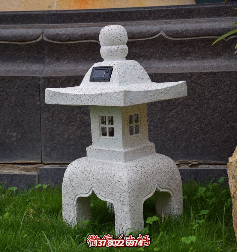 太陽能石燈，復古中式裝飾戶外景觀燈