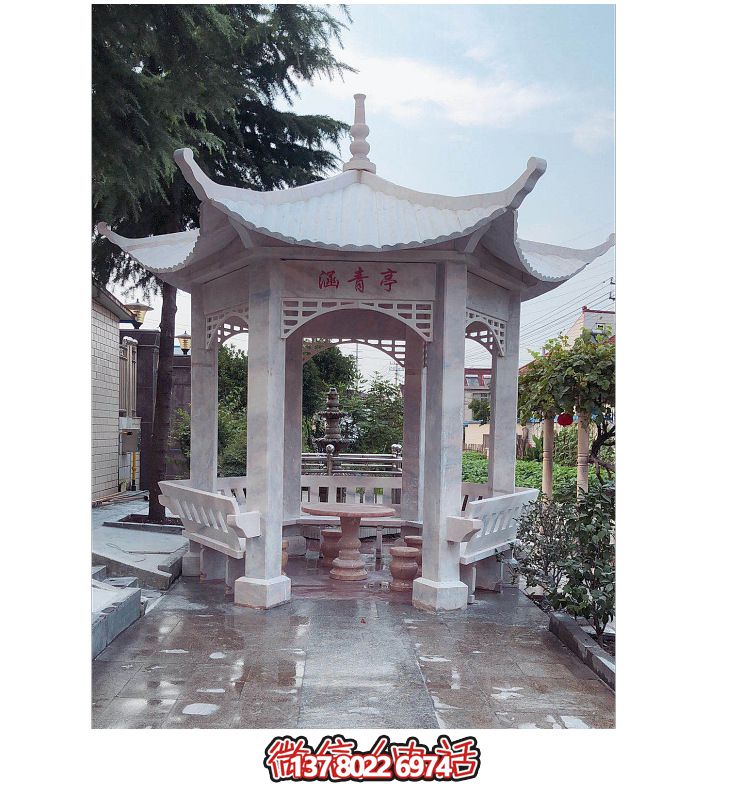 仿古大理石涼亭，美化花園景觀