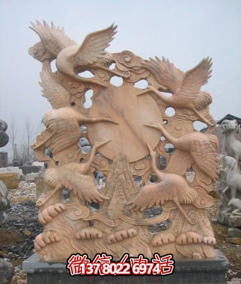 大型景觀仙鶴雕塑，完美演繹晚霞紅