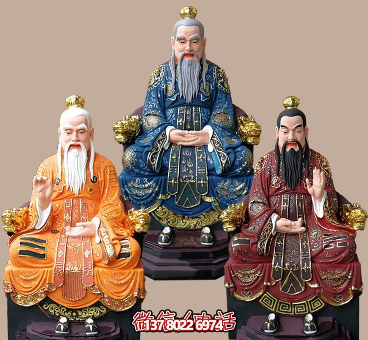 玻璃鋼老子三清尊神佛像，精美彩繪全景展示梵形神寶君