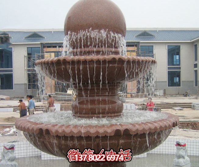 企業(yè)形象展示——多層風水球噴泉石雕紅晚霞 企業(yè)形象展示——多層風水球噴泉石雕紅晚霞