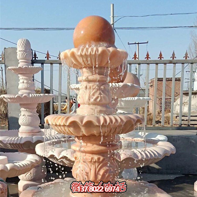 別墅小區(qū)大理石石雕戶外園林景觀風水球雕塑