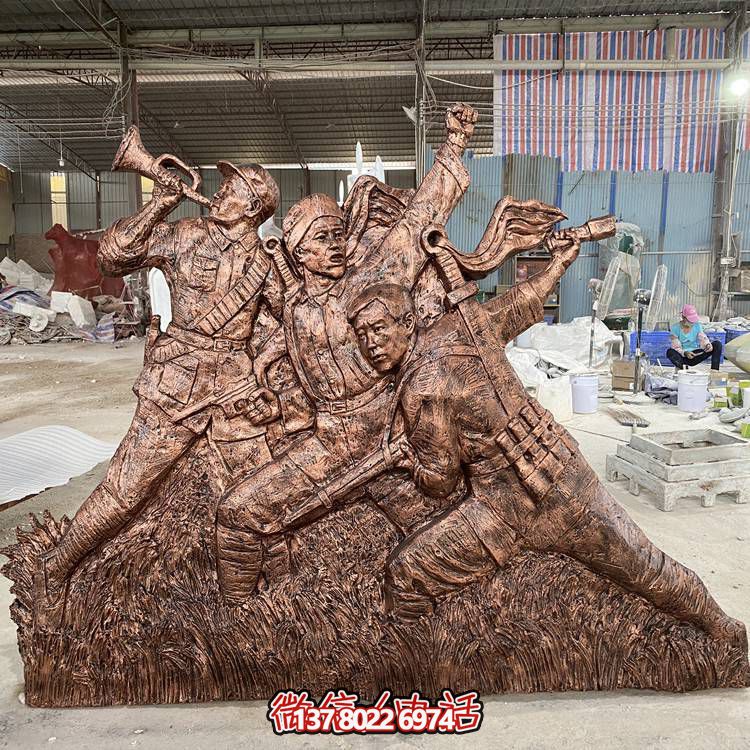 銅雕戶(hù)外景區(qū)浮雕人物雕塑