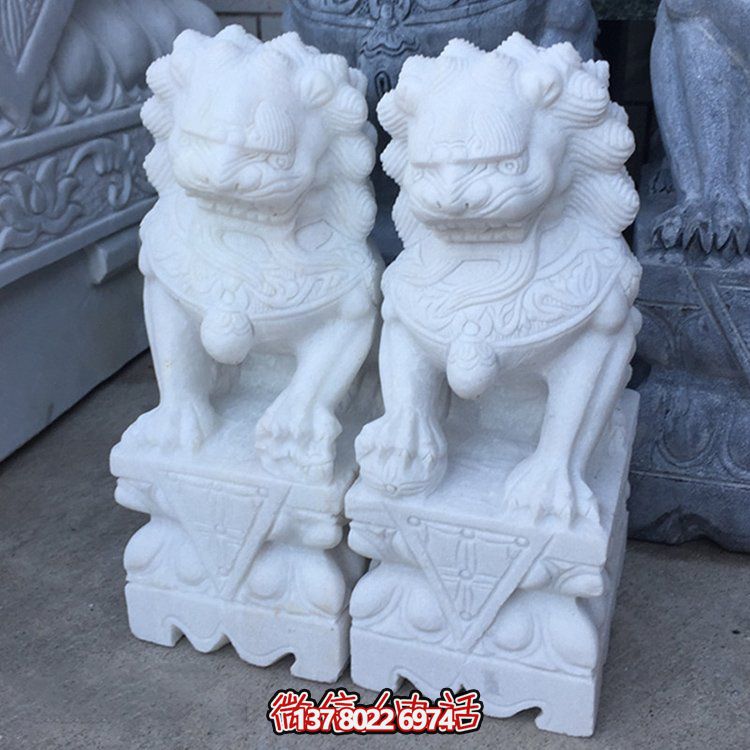 獅子雕塑，戶外園林庭院門口擺放鎮宅獅子