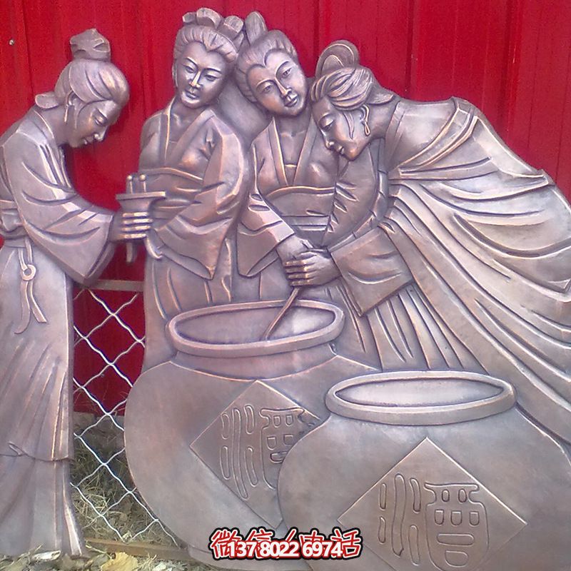廣場(chǎng)園林裝飾古人美女喝酒鑄銅浮雕 廣場(chǎng)園林裝飾古人美女喝酒鑄銅浮雕