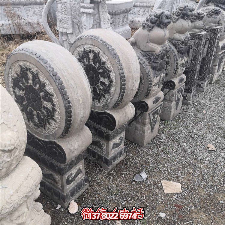 抱鼓石，青石仿古門墩