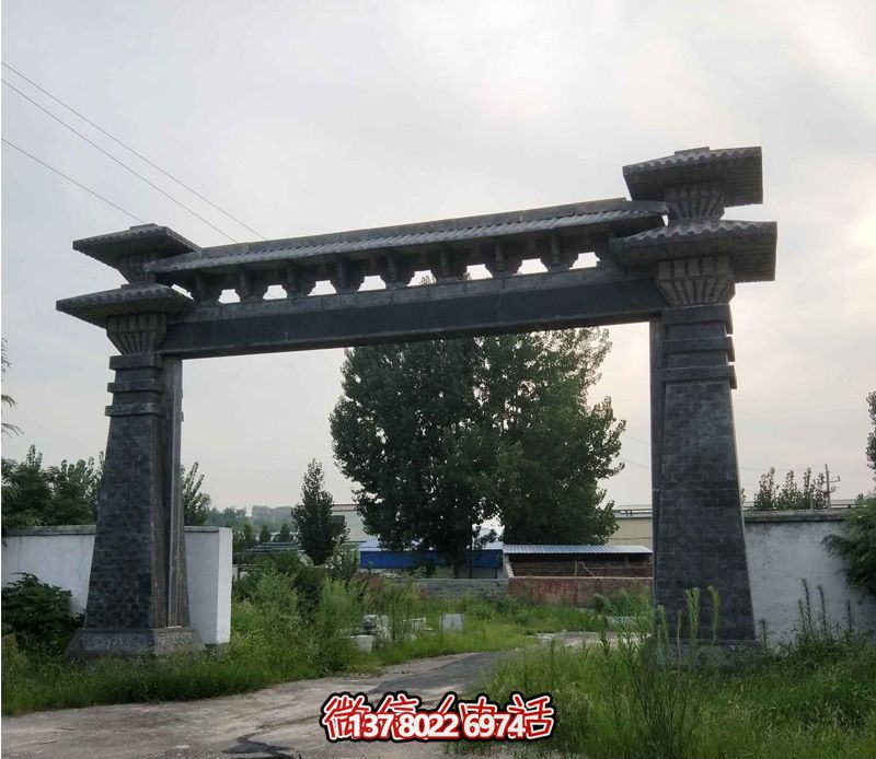 景區大型單門青石仿古牌坊石雕 景區大型單門青石仿古牌坊石雕