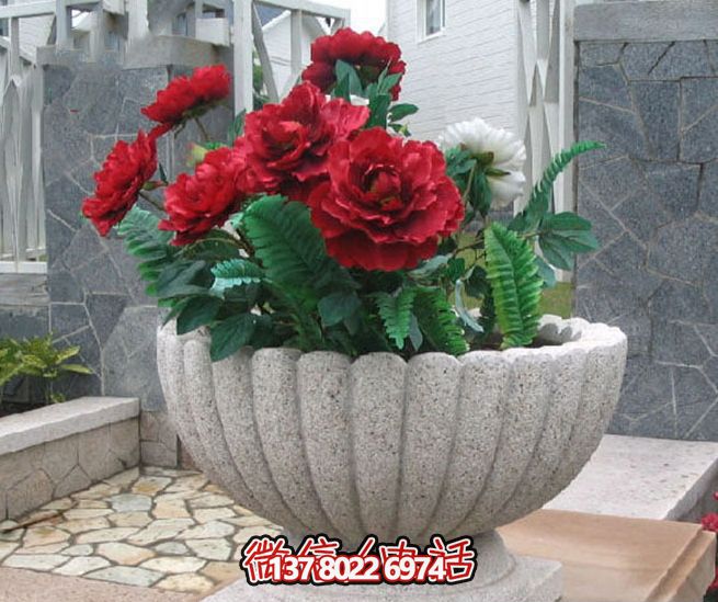 室外庭院大理石石雕戶(hù)外景觀花盆雕塑 室外庭院大理石石雕戶(hù)外景觀花盆雕塑