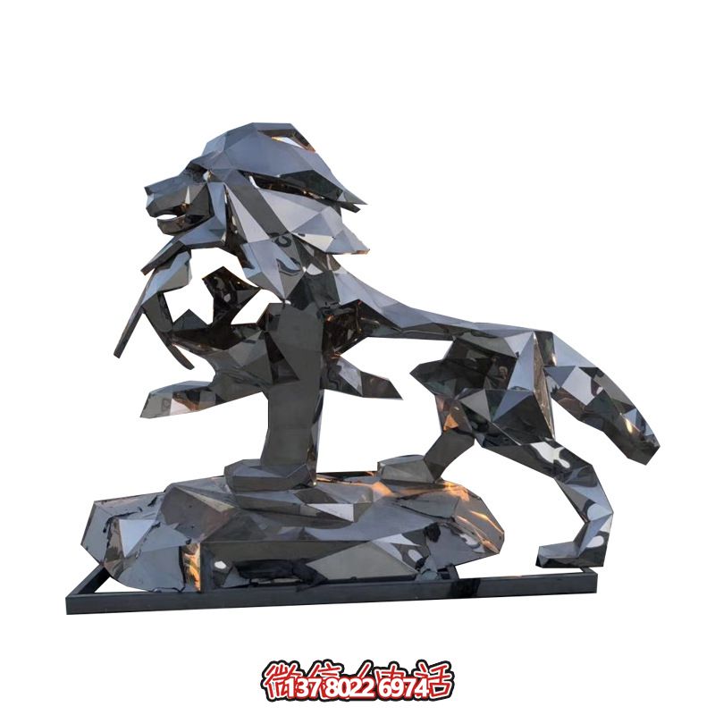 公園創(chuàng)意抽象不銹鋼獅子雕塑 公園創(chuàng)意抽象不銹鋼獅子雕塑