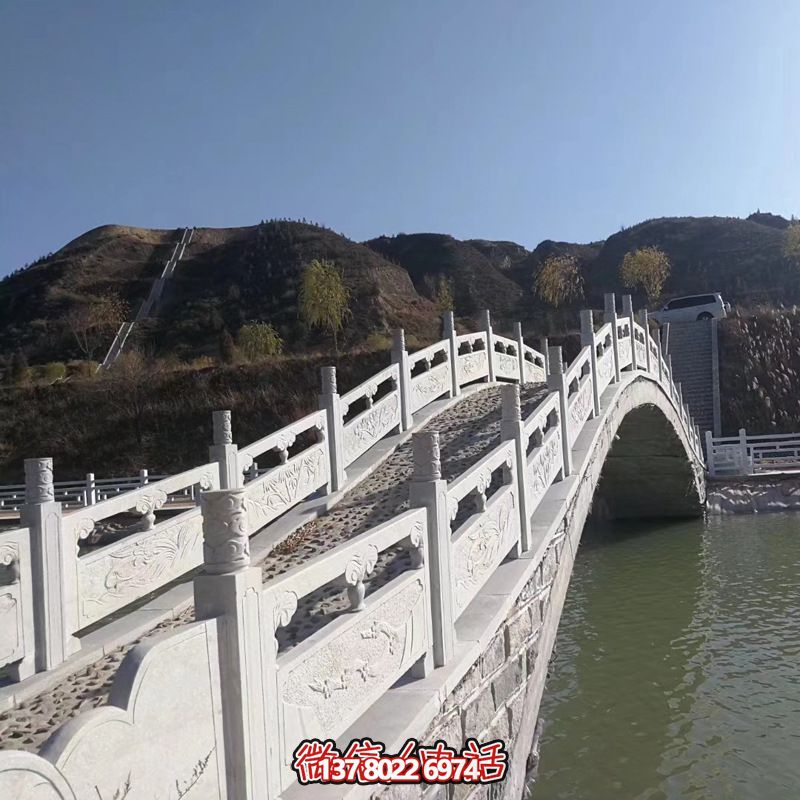 景區漢白玉石拱橋鏤空欄桿雕塑 景區漢白玉石拱橋鏤空欄桿雕塑