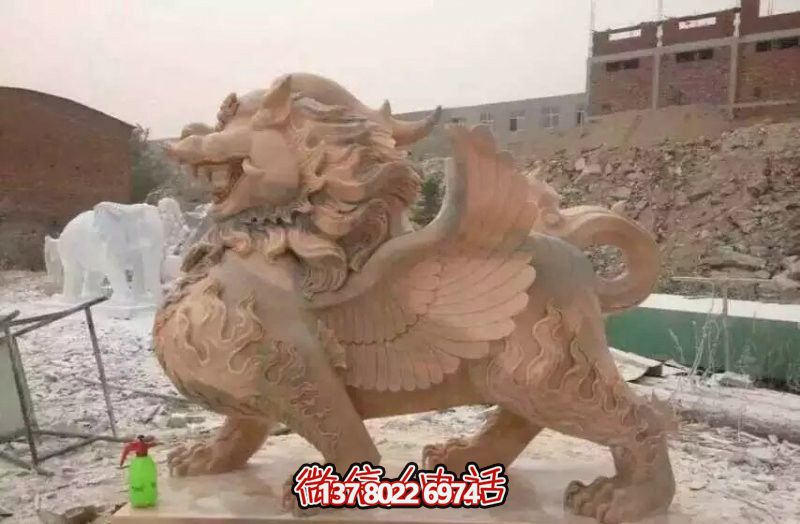 戶外廣場(chǎng)大型神獸景觀石雕黃蠟石貔貅雕塑 戶外廣場(chǎng)大型神獸景觀石雕黃蠟石貔貅雕塑