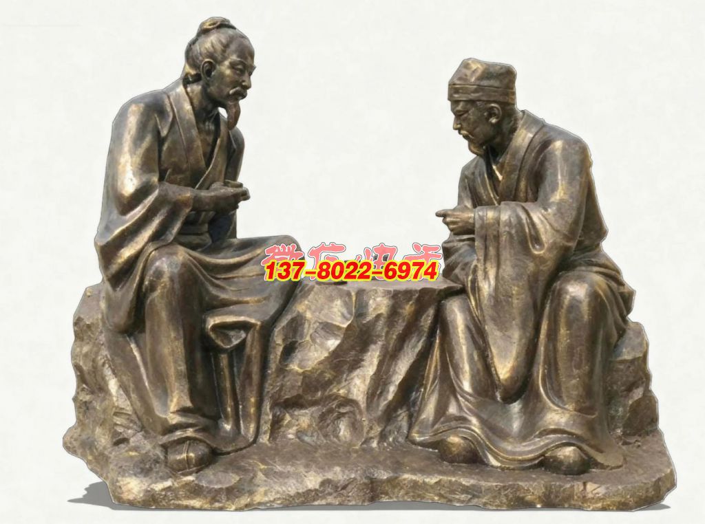 銅雕?傳統文人品茗雅聚景觀雕塑