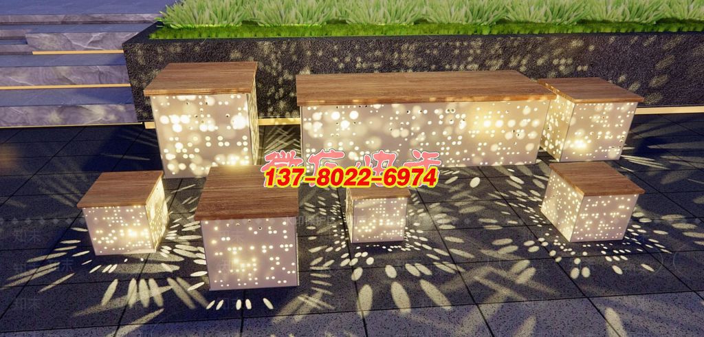 星影律動(dòng) —— 不銹鋼坐凳景觀雕塑